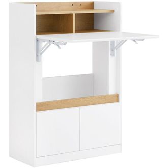 SoBuy Sobuy - Scrivania pieghevole multifunzionale Tavolo da lavoro con Ripiani Bianco-Naturale 63x67x93 cm FWT109-WN