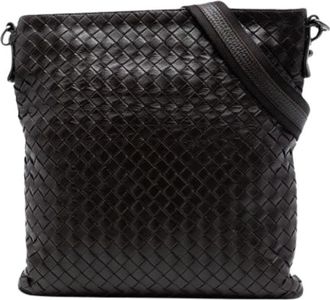 Bottega Veneta Pre-owned Woven Leather Crossbody Bag - Dames - Vintage Schoudertas - Bruin - ONE Size - Leer - Vintage