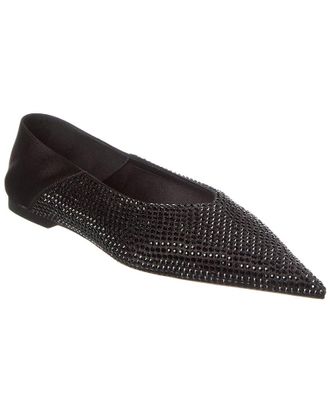 Saint Laurent Nour Satin & Rhinestone Slipper