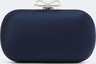 Self Portrait Clutch de sat&eacute;n con cristales