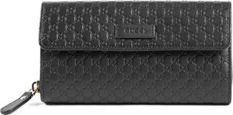 Gucci Accessoires, Dames, Zwart, ONE Size, Leer, Microguccissima Leather Zip Wallet