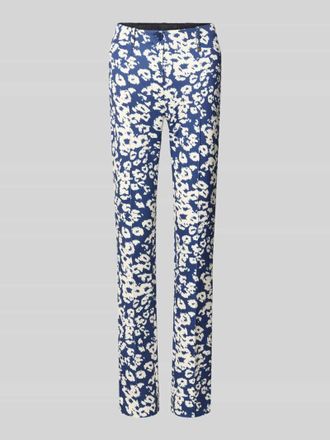Marc Cain Regular Fit Hose im Allover-Look in Royal, Gr&ouml;&szlig;e 34