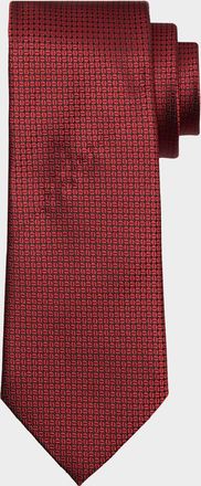 Ermenegildo Zegna Mens Micro-Geometric Silk Tie