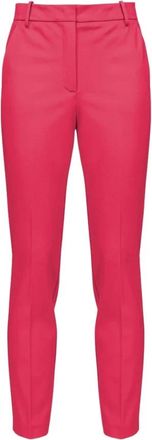 Pinko Cigarette-fit Broek Punto Stoffa - Dames - Vrijetijds broeken - Roze - XS - Leer - Broeken
