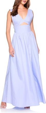 Susana Monaco Cutout Detail Cotton Poplin Maxi Dress in Frosty at Nordstrom, Size X-Small