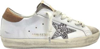 Golden Goose Super Star lederen bovenwerk en hiel Su&egrave;de teen Glitterster