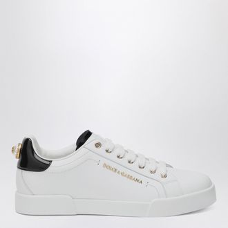 Dolce & Gabbana Sneaker Portofino bianca/oro in pelle
