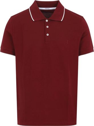 Saint Laurent Polo Shirts, male, Brown, Size: L Cassandre Polo