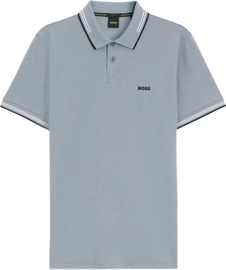 HUGO BOSS Stretch-cotton Slim-fit Polo Shirt With Branding And Stripes