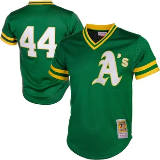 Mitchell & Ness Mens Mitchell & Ness Reggie Jackson Green Oakland Athletics Cooperstown Mesh Batting Practice Jersey at Nordstrom, Size Small