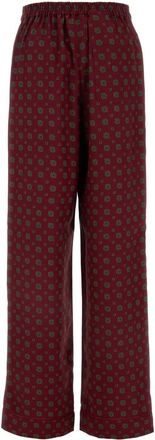 Moschino Womens Printed Silk Pant - Dark Red - Size EU 38 (Womens)