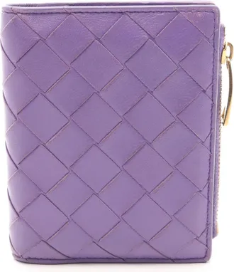 Bottega Veneta Intrecciato Purple Leather Wallet (Bi-Fold) (Pre-Owned)