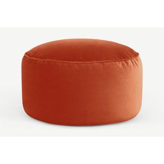 MADE.COM Coj&iacute;n de suelo de terciopelo Lux, terciopelo naranja mandarina