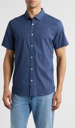 Fair Harbor Windward Performance Short Sleeve Button-Up Shirt in Navy Shibori (402) at Nordstrom, Size Xx-Large