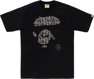 A Bathing Ape Lux Sport Pattern Ape Face Tee Black 1K80-110-049-BLACK