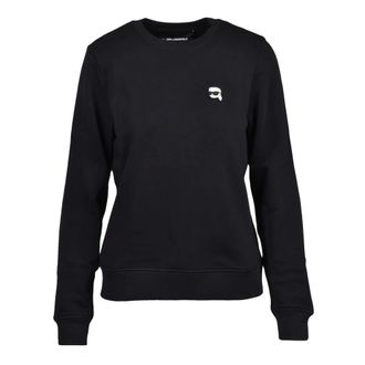 Karl Lagerfeld Hoodies & sweatvesten, Dames, Zwart, M, Katoen, Felpa Girocollo