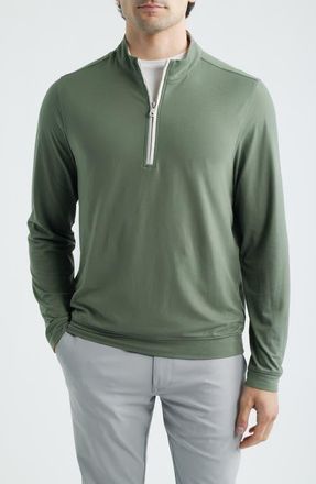 Scott Barber Solid Performance Quarter Zip Pullover in Agave at Nordstrom, Size Xx-Large
