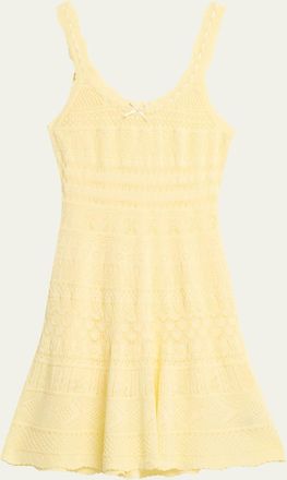 LoveShackFancy Darlena Fine Pointelle Knit Mini Dress