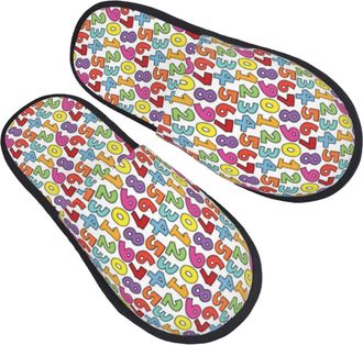 Generic Sliders Hand Painted Collage Of Digital Seamless Patterns Fluffy Slippers Cotton Shoes For Indoor Bedroom Home M