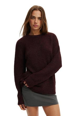Cotton On Womens Luxe Crew Sweater in Dreamy Deep Pomegrante at Nordstrom, Size Xx-Small