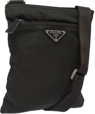 Prada Pre-owned Cross Body Bags, female, Green, Size: ONE SIZE Pre-owned Nylon Cross Body Bag