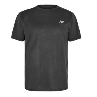 New Balance Effen T-shirt voor heren, normale pasvorm (Zwart)