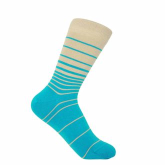 Peper Harow Retro Stripe Womens Socks - Blue