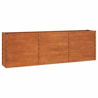 Berkfield Home Garden Raised Bed Rusty 240x40x77 cm Corten Steel in Brown | Size: 240 x 40 x 77 cm
