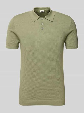 Drykorn Slim Fit Poloshirt mit Strukturmuster Modell TRITON in Schlamm, Gr&ouml;&szlig;e M