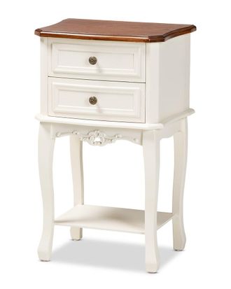 Baxton Studio Darla and Cherry 2-Drawer Nightstand