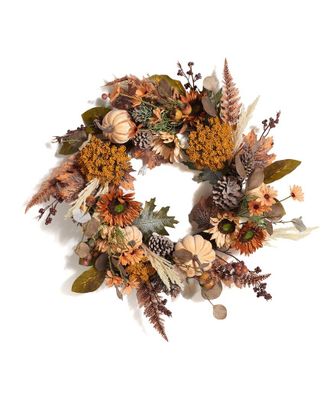 Safavieh Faux 28 Oak Leaf With Pumpkins Wreath