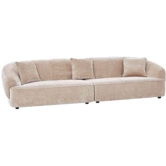 Vente-Unique Divano 4 posti in tessuto testurizzato beige ZULIAKA