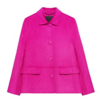 Elena Miro Jassen, Dames, Roze, 3Xl, Wol, Double fabric pea coat