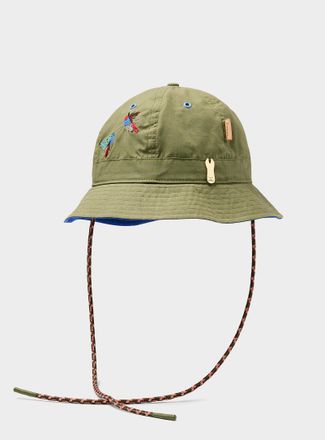 Barbour X Paul Smith Mens Paul Smith x Barbour embroidered lures bucket hat