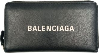 Balenciaga Black Leather Long Wallet (Bi-Fold) (Pre-Owned)
