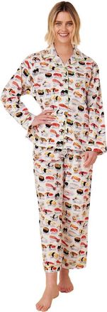 The Cats Pajamas Poplin Pajama Set in Sushi White at Nordstrom, Size X-Small