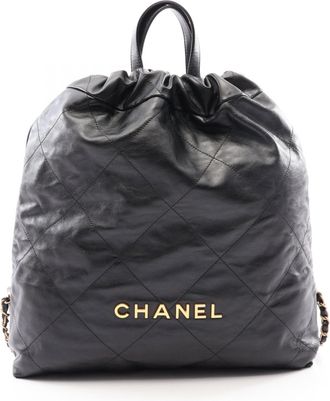 Chanel Black Leather Backpack (Pre-Owned)