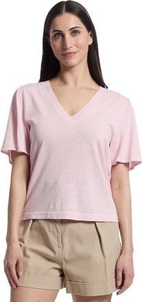 Lilla P Short Sleeve V-neck Sweater Womens Sweatshirt Wildflower : LG, Cotton/Polyester