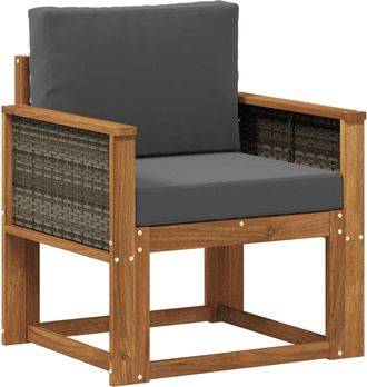 vidaXL Sof&aacute; Intermedio De Exterior Madera De Acacia S&oacute;lida Natural Vidaxl