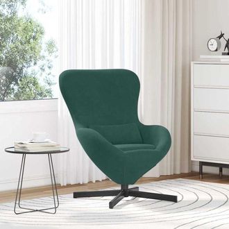 vidaXL Sill&oacute;n Huevo Verde Oscuro Terciopelo Vidaxl