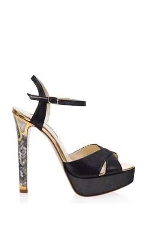Freya Rose Cleopatra Noir Ankle Strap Pearl Heel Sandal in Black at Nordstrom, Size 40