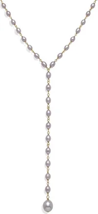 Awe Inspired Damselfly Drop Pearl Lariat Necklace in 14K Gold Vermeil at Nordstrom