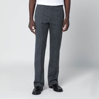 Gucci Pantalone in tessuto moulin&eacute; bianco/nero