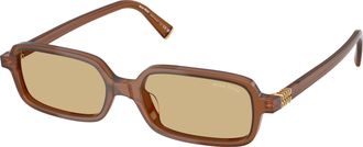 Miu Miu Yellow Rectangular Ladies Sunglasses MU 11ZSF 22I10R 52