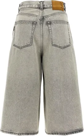 Haikure Cotton Denim Bermuda Shorts - Grey