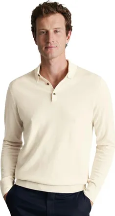 CHARLES TYRWHITT Merino Zip Vest in Cream at Nordstrom, Size Xxx-Large