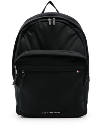 Tommy Hilfiger logo-lettering backpack - men - Polyurethane/Polyester/Recycled Polyester - OS - Black