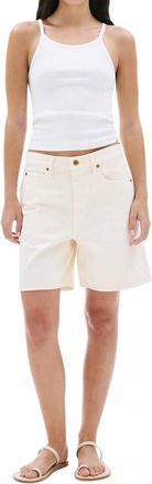 Slvrlake Denim Square Short In Ecru