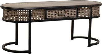 Wanderlust Deco Mesa Auxiliar De Metal Marr&oacute;n 110x42x45