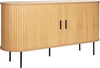 Oviala Aparador 2 puertas en melamina y acero 140 cm beige